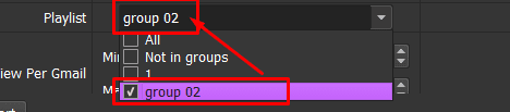 Select the group of playlist - YouTube Marketing Tool