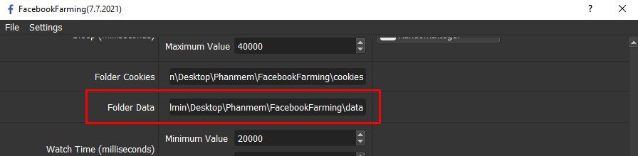 Data folder to contain farmed facebook accounts
