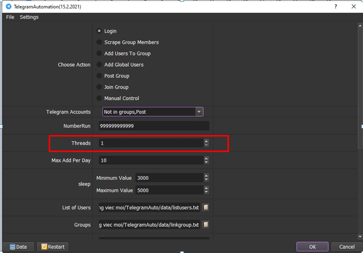 Number of browsers - Telegram Member Adder 