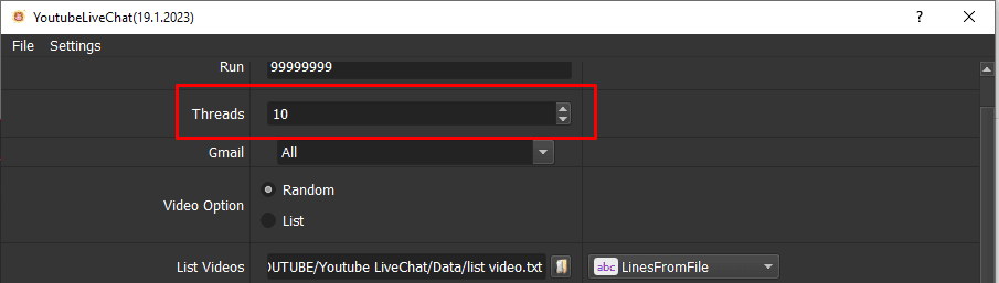 Number of browsers to open YouTube Live-stream Views Bot