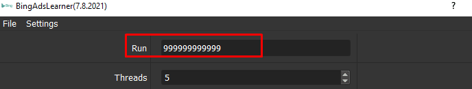 number of times to run - BingAdsLearner tool