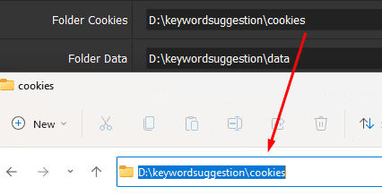 gmail cookies - created suggested keywords