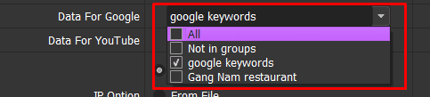 data to make suggested keywords on google and youtube