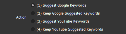 create suggested keywords