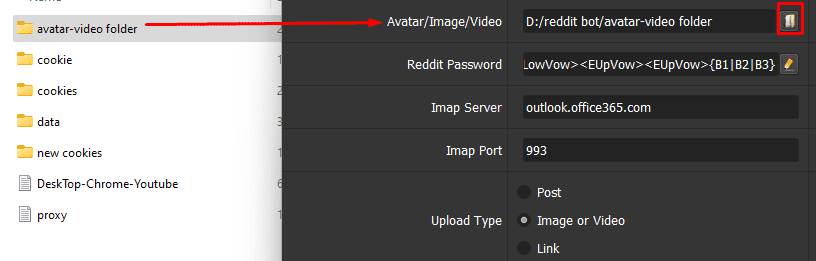 image or video folder - reddit avatar uploader bot