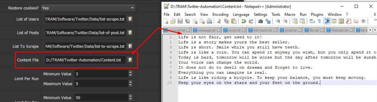 Content - Twitter Auto Message Tool
