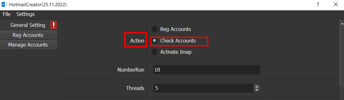 Hotmail account creator - check accounts